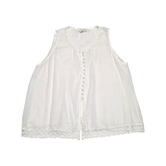 Vintage Victoria's Secret Country Quality Cottons Button Down Babydoll Top Sheer - Picture 2 of 7